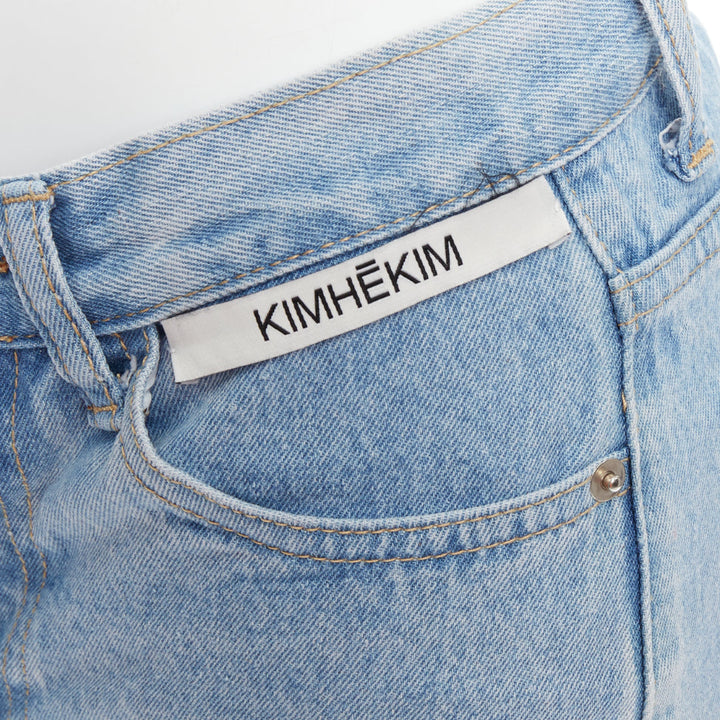 KIMHEKIM My Uniform blue cotton rolled cuff denim short shorts S