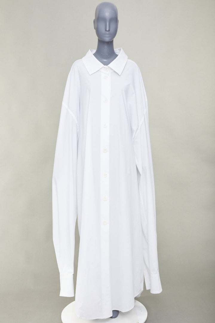 MOSCHINO Couture! white cotton poplin oversized maxi shirt dress IT50