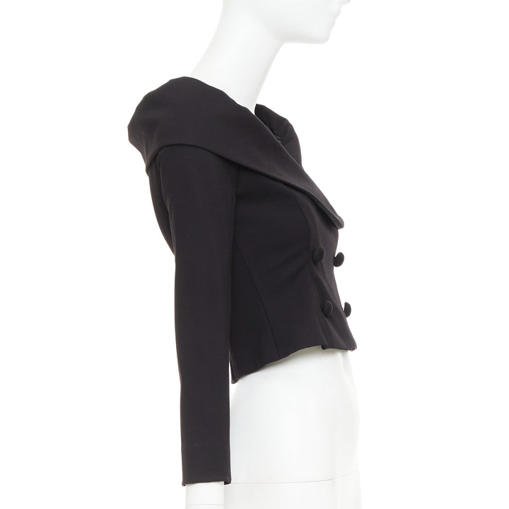 DORATHEE SCHUMACHER Emotional Essense black crop off shoulder cropped top US1 XS