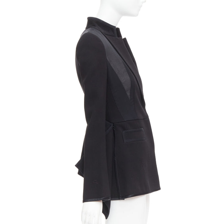 GIVENCHY 2012 Runway black structural sheer overlay peplum blazer