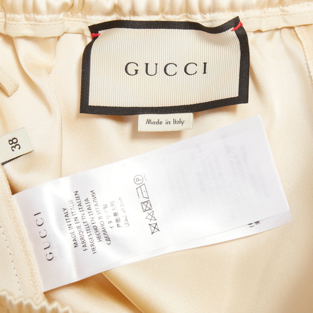 GUCCI 2016  ivory acetate navy red web mid waist cropped track pants IT38 XS