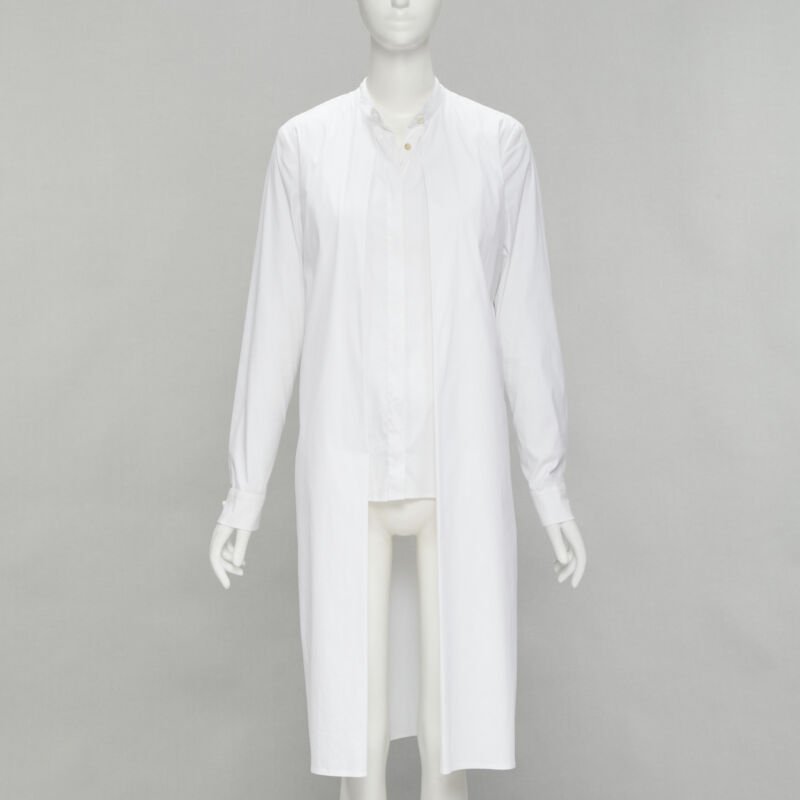 ROSETTA GETTY white cotton blend high low layered shirt US6 M