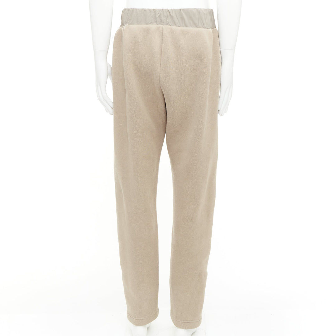 BOTTEGA VENETA beige contrast waistband elastic jogger pants IT48 M