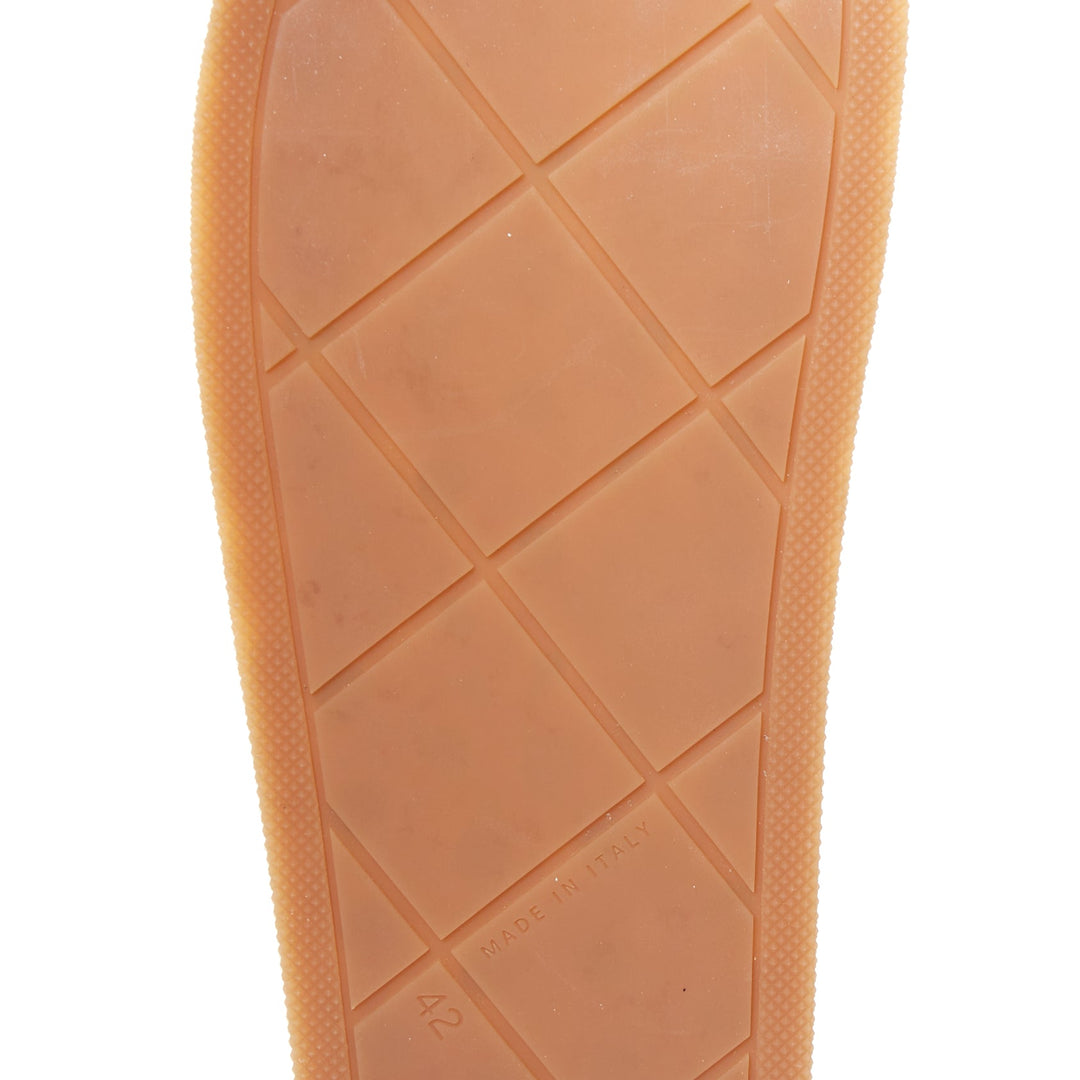 BOTTEGA VENETA 2020 Slider brown matelasse quilted pattern rubber slides EU42