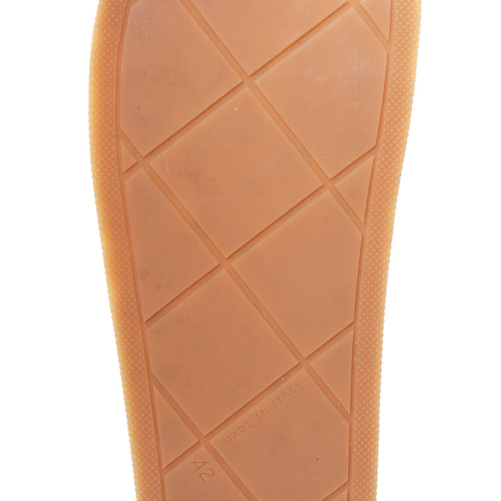 BOTTEGA VENETA 2020 Slider brown matelasse quilted pattern rubber slides EU42