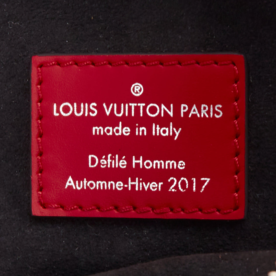 LOUIS VUITTON SUPREME 2017 Epi Danube PM red white logo leather crossbody bag