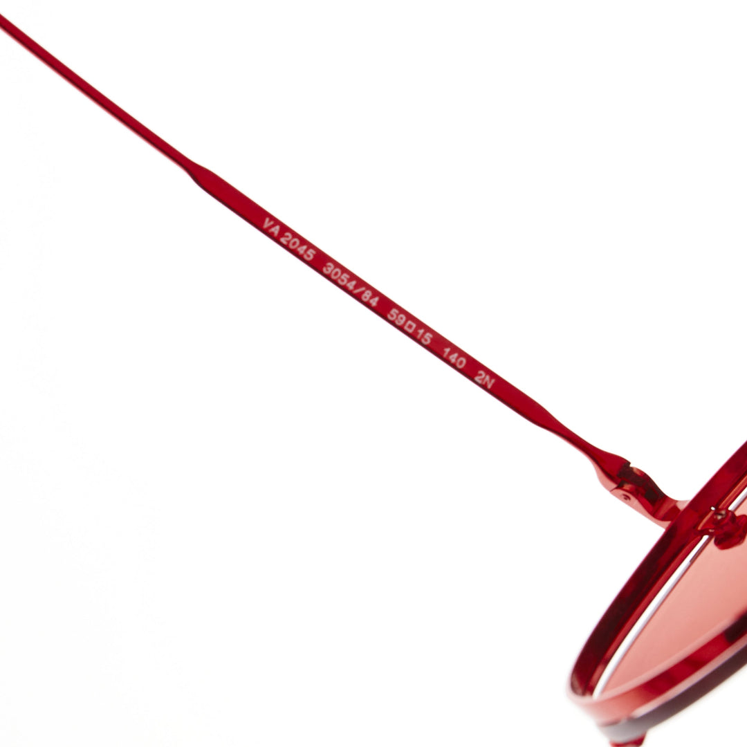 VALENTINO VA2045 red crystal lens metallic finish aviator sunglasses