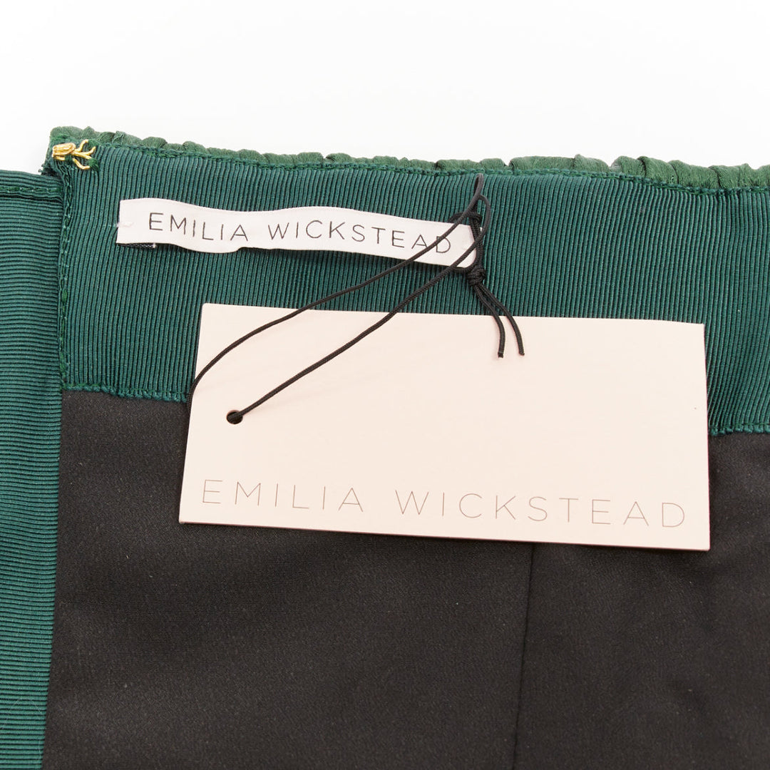 EMILIA WICKSTEAD 2020 Elaine strapless emerald green satin gown dress UK6 XS