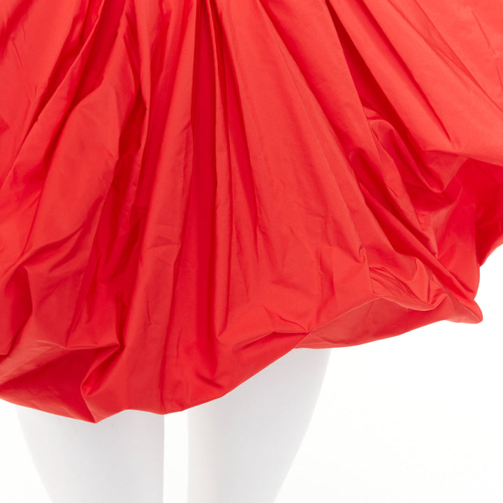 PHILOSOPHY DI LORENZO SERAFINI red taffeta puff ruffle balloon dress IT40 S