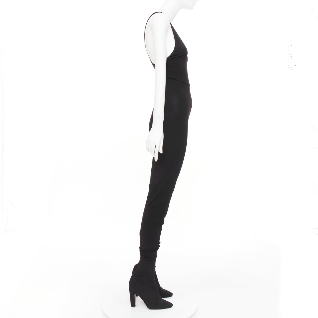 ALEXANDRE VAUTHIER COUTURE black tank jumpsuit pantashoes heel boots EU40