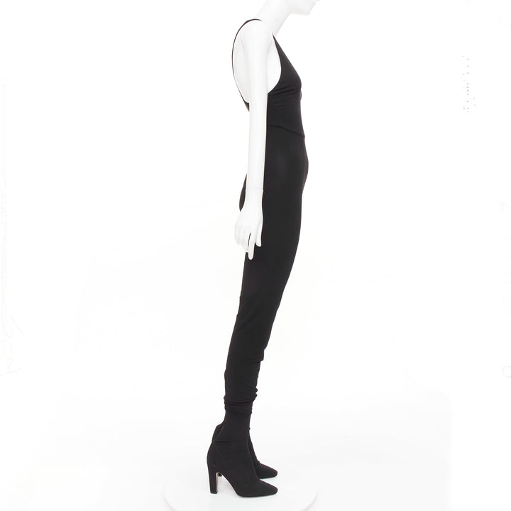 ALEXANDRE VAUTHIER COUTURE black tank jumpsuit pantashoes heel boots EU40
