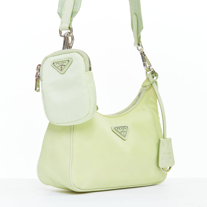 PRADA Re-edition 2005 Re-nylon Trio mint green nylon crossbody bag