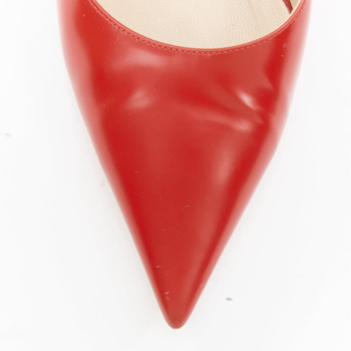 JIMMY CHOO Romy 85 red leather pointy toes stiletto heeled pumps EU39.5