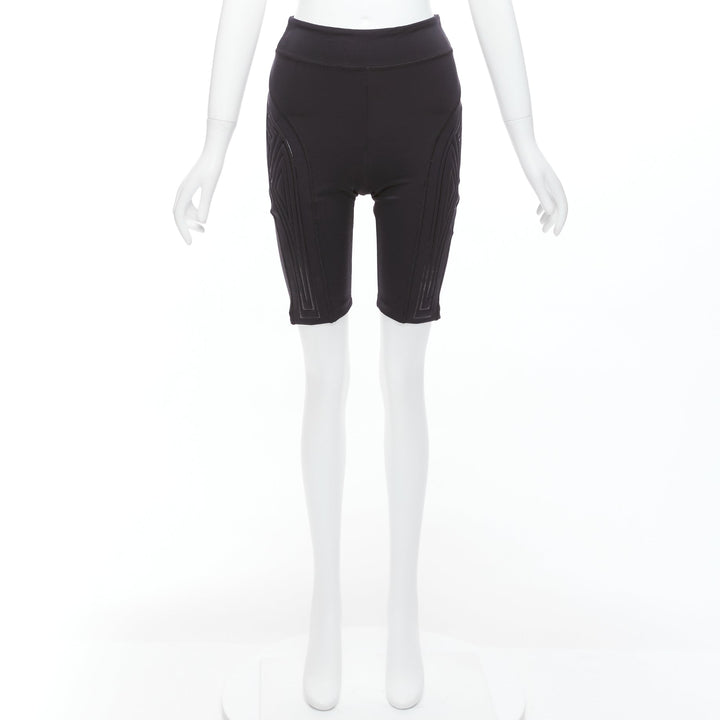 FENDI 2019 FFreedom black neoprene rubber compression biker shorts IT40 S