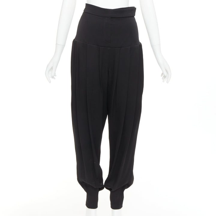 ALEXANDRE VAUTHIER COUTURE Runway black pleated high waist barrel balloon pants