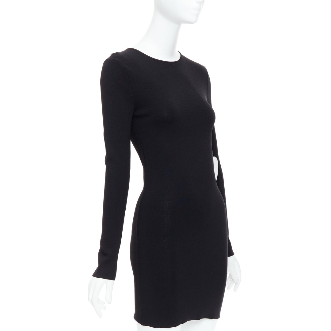 ROHE black viscose blend cut out bodycon mini dress IT34 XXS