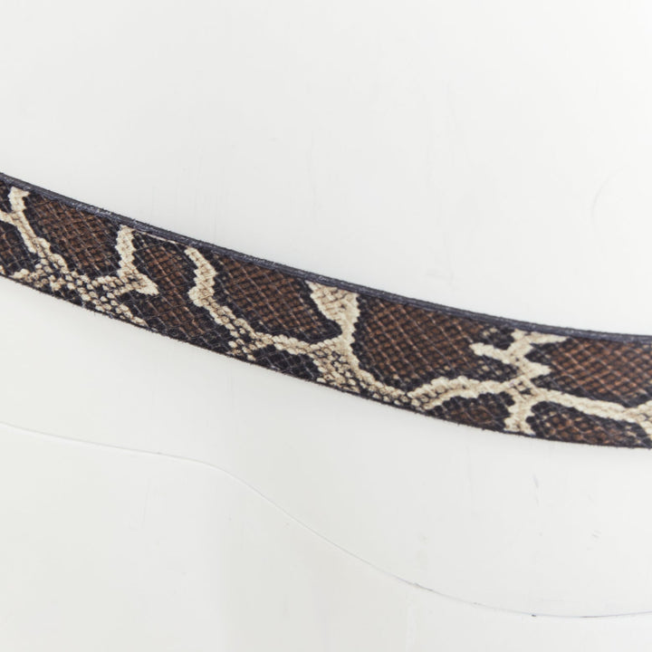 ISABEL MARANT 2021 Zap black embossed calfskin leather skinny loop waist belt S