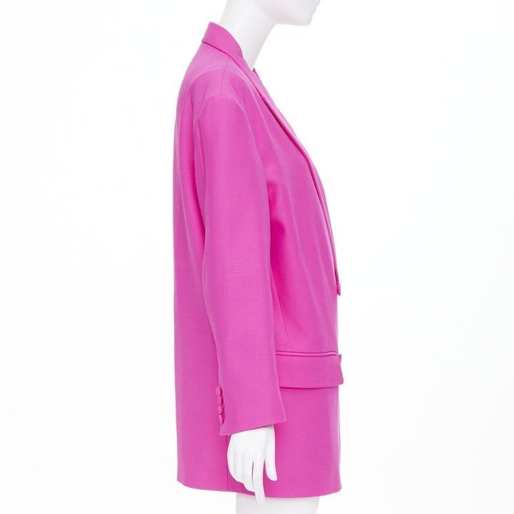 VALENTINO 2022 Runway Pink PP Oversized blazer pink wool silk jacket IT36 XS