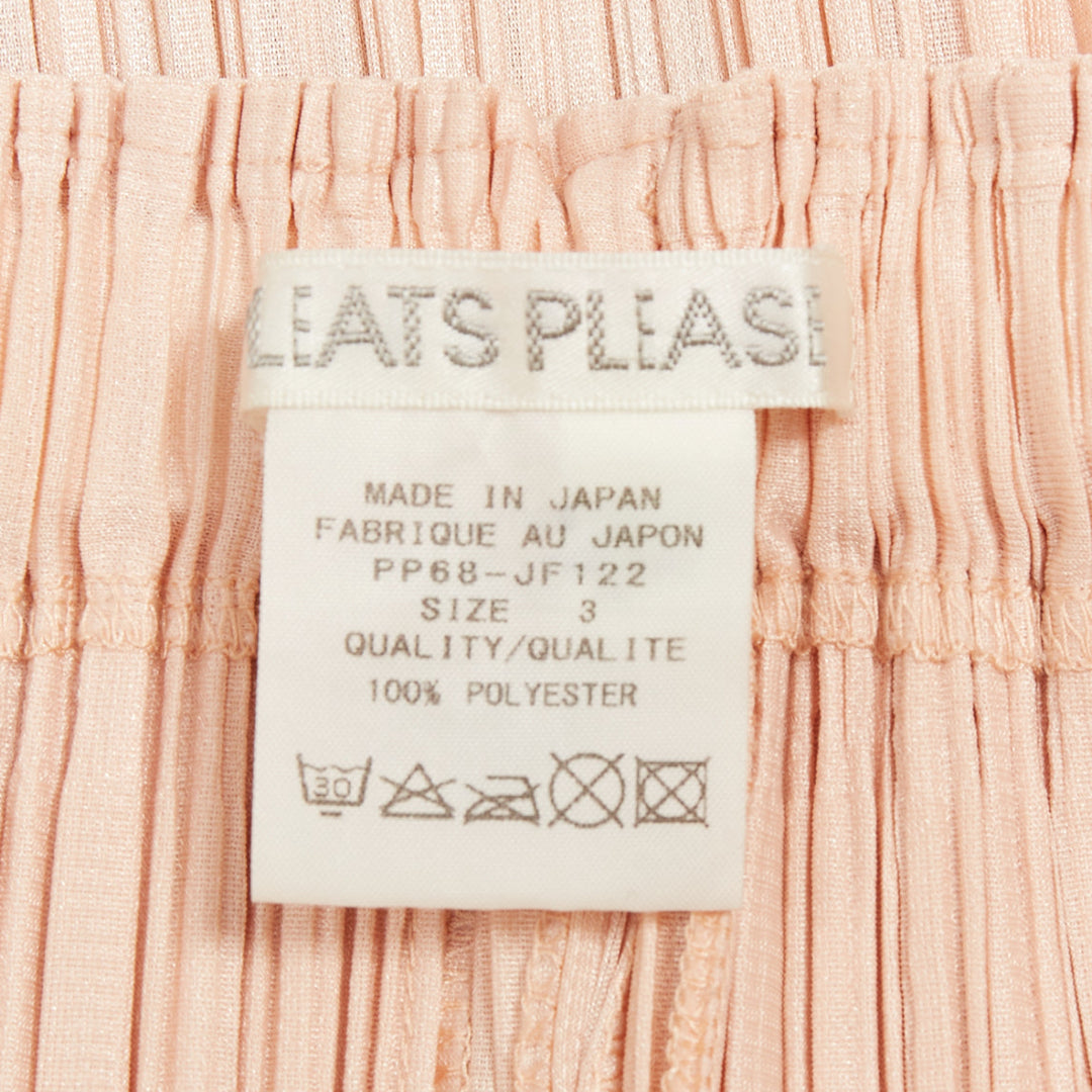 ISSEY MIYAKE Pleats Please pink plisse high waist wide mellow pants JP4 XL