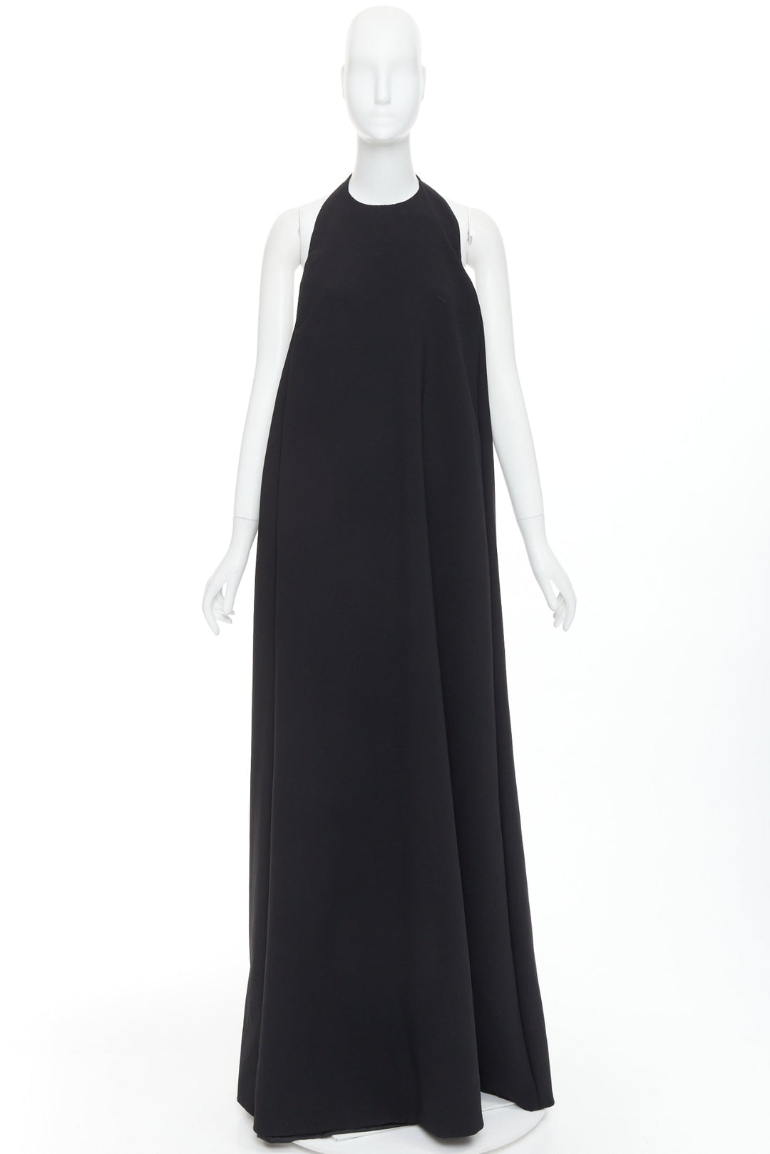 ALEXANDRE VAUTHIER COUTURE black halter neck cowl back voluminous maxi gown