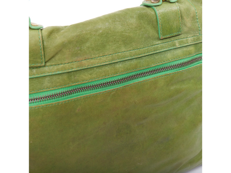 PROENZA SCHOULER PS1 moss green leather gold hardware satchel crossbody bag