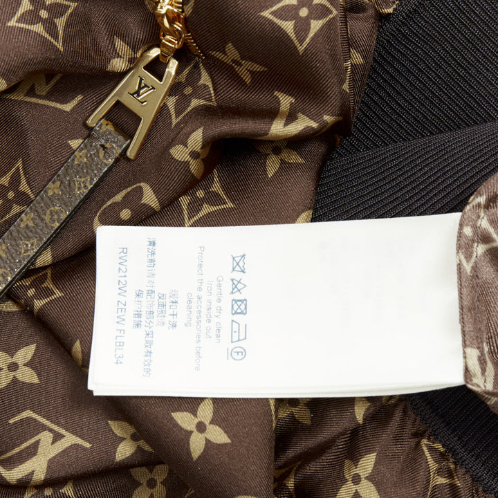 LOUIS VUITTON brown 100% silk LV monogram pullover sweater Nicki Minaj