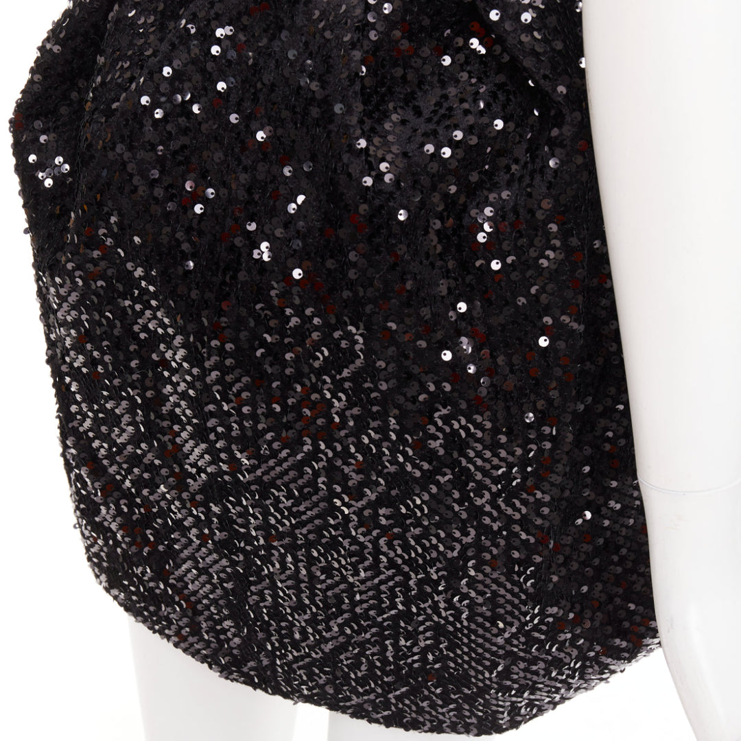 ALEXANDRE VAUTHIER SS2019 white satin bow black sequin mini dress