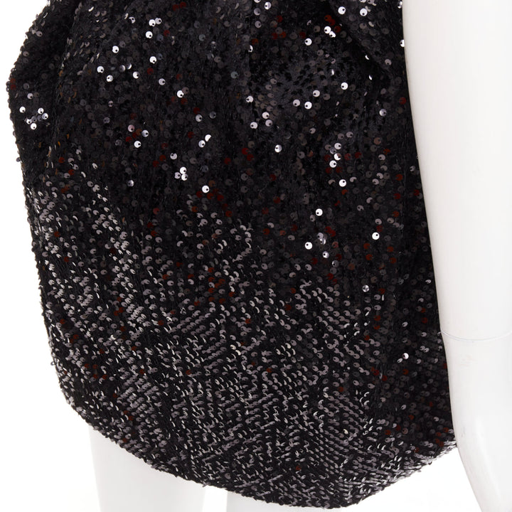 ALEXANDRE VAUTHIER SS2019 white satin bow black sequin mini dress