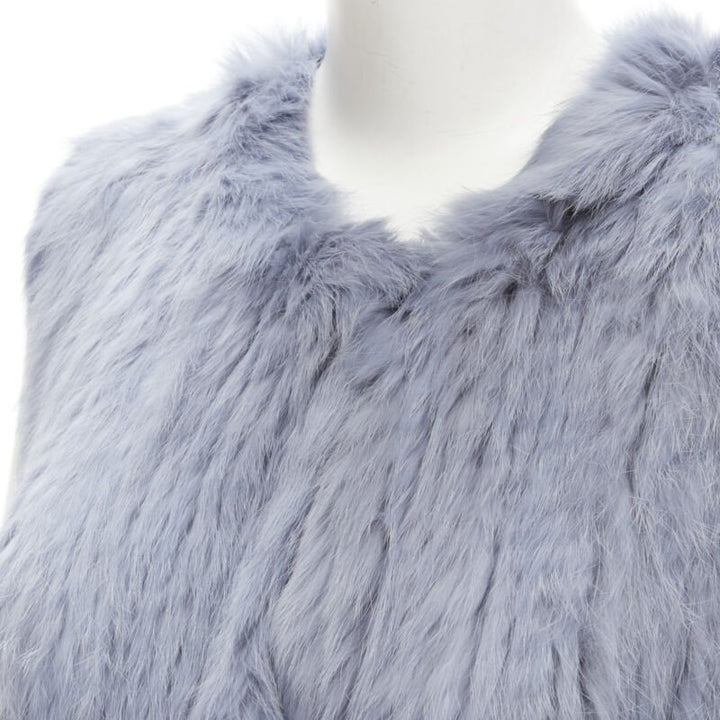 THEORY rabbit fur gradient blue fur vest jacket S
