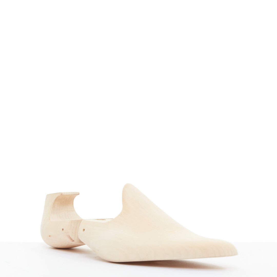 BERLUTI Pair nude wooden carved logo shoe tree shape holder UK8 EU42