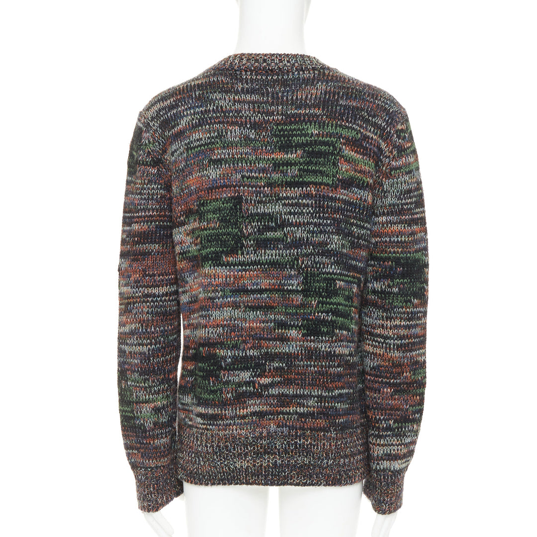 BOTTEGA VENETA speckle grunge beat 100% wool melange pullover sweater IT52 XL