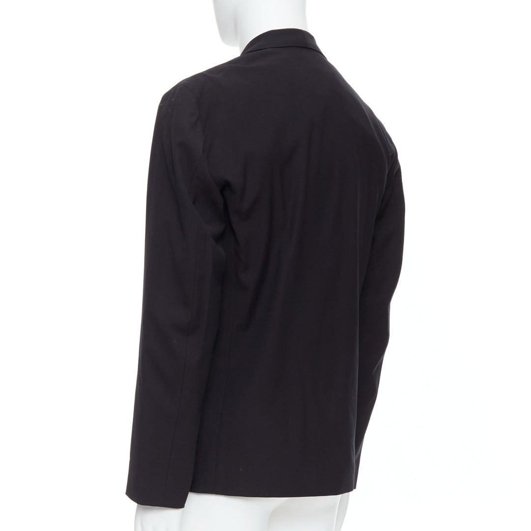 CHRISTOPHE LEMAIRE black virgin wool cotton shawl collar crop blazer Sz3 M