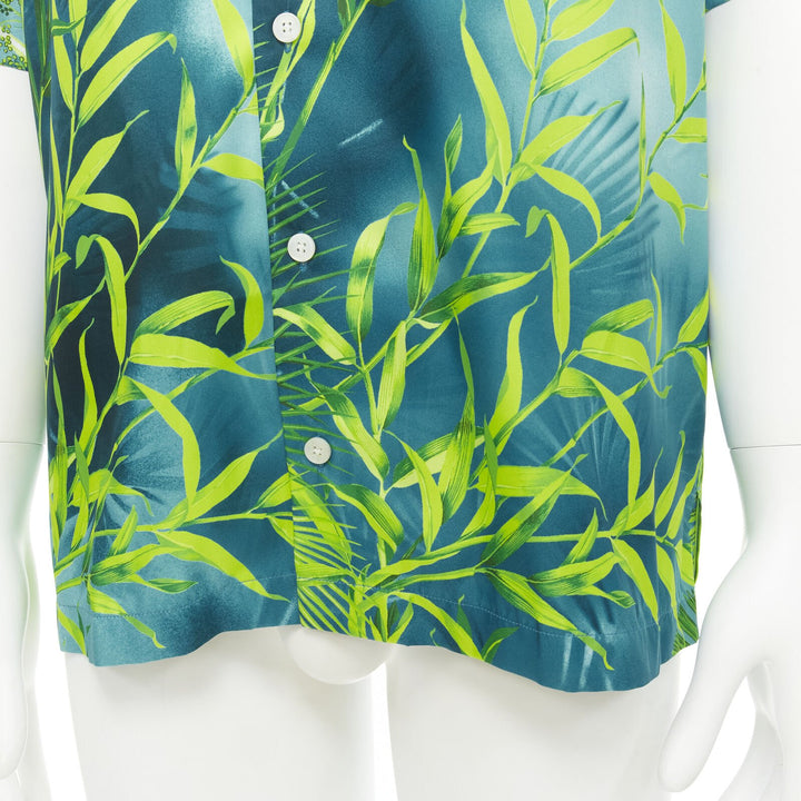 VERSACE 2020 Iconic JLo Jungle print green tropical print shirt EU38 S