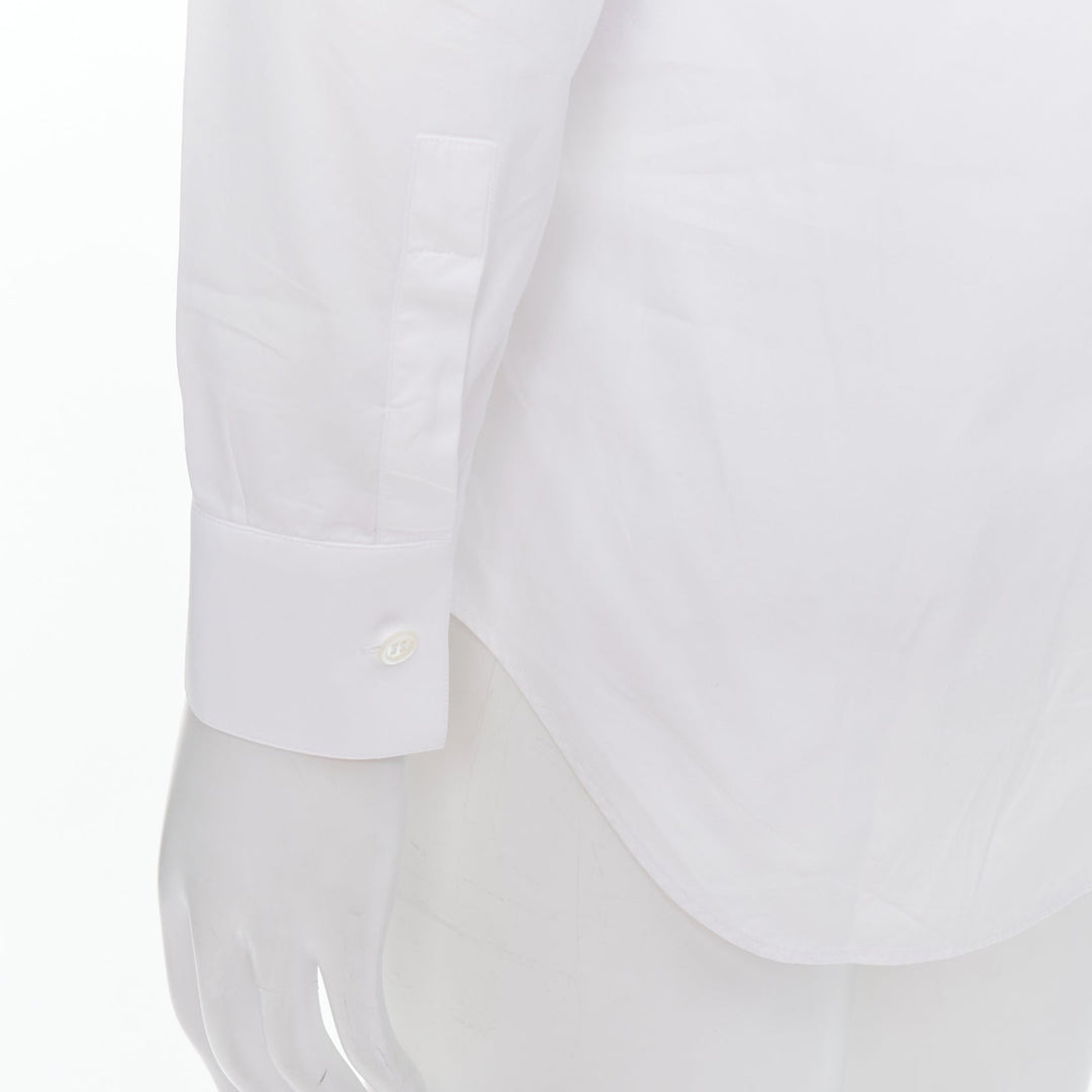 DIOR white 100% cotton shoulder darts plain dress shirt EU39 M