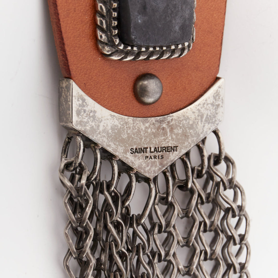 SAINT LAURENT Hedi Slimane 2015 Runway Psych Rock Bohemian Stone necklace