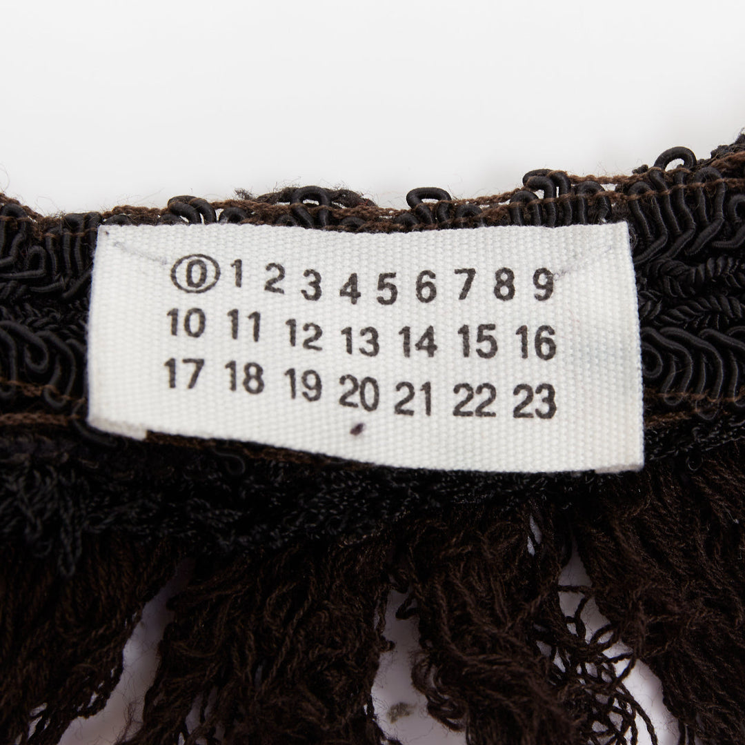 rare MARTIN MARGIELA ARTISANAL black fabric fringed tassel pom pom belt