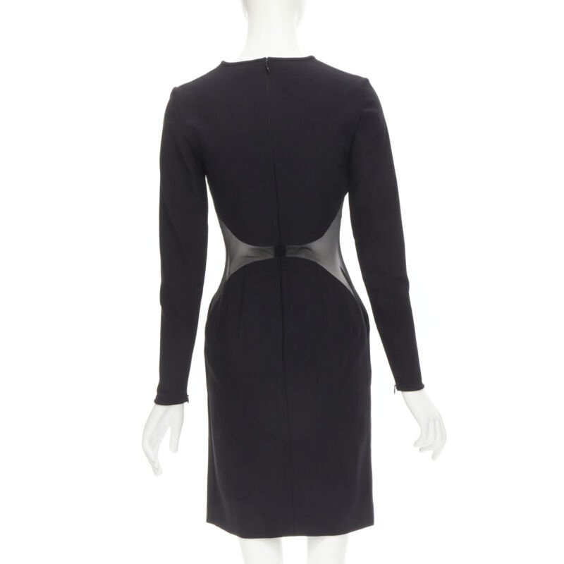 Female mannequin wearing Stella McCartney 2013 Runway Black Wool Women Cocktail Dresses in Size IT40 | Available at JHROP