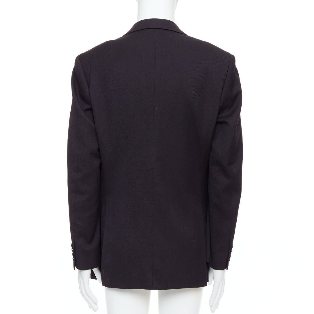 YOHJI YAMAMOTO Y's black wool cotton twill flap pocket blazer JP3 L