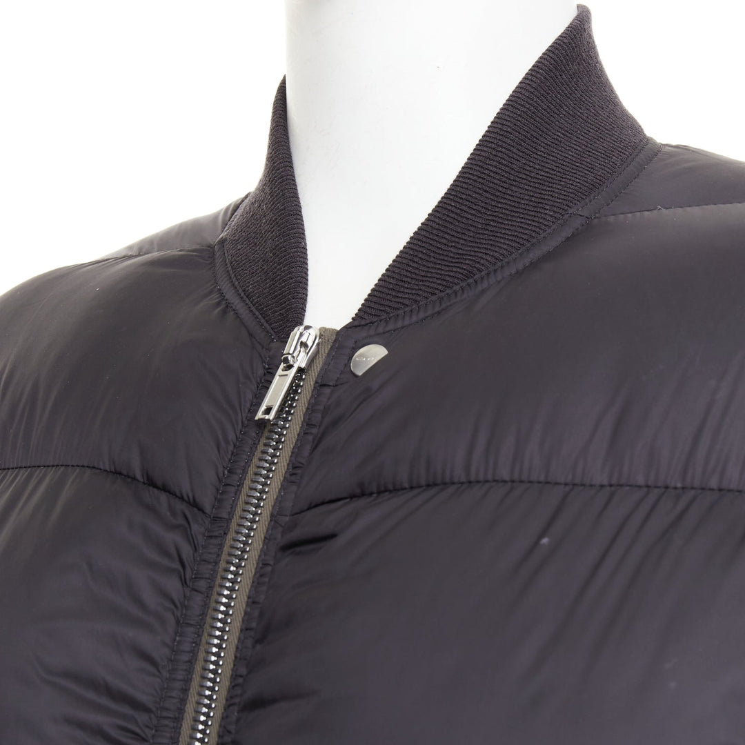 RICK OWENS 2022 Strobe black goose down oversized cocoon boxy puff bomber IT48 M