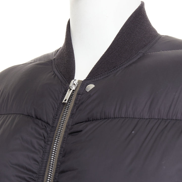 RICK OWENS 2022 Strobe black goose down oversized cocoon boxy puff bomber IT48 M