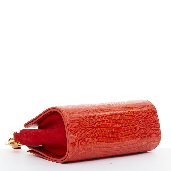 ALEXANDER WANG Pelican Sling red croc embossed leather studded crossbody bag