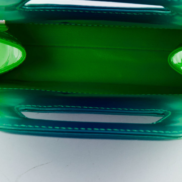 FERRAGAMO Maximilian Davis 2023 Runway Mini Wanda green blue airbrush calf bag