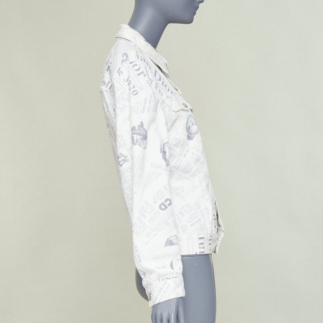 DIOR HOMME 2020 Daniel Arsham Runway newspaper print cotton denim jacket EU44 XS