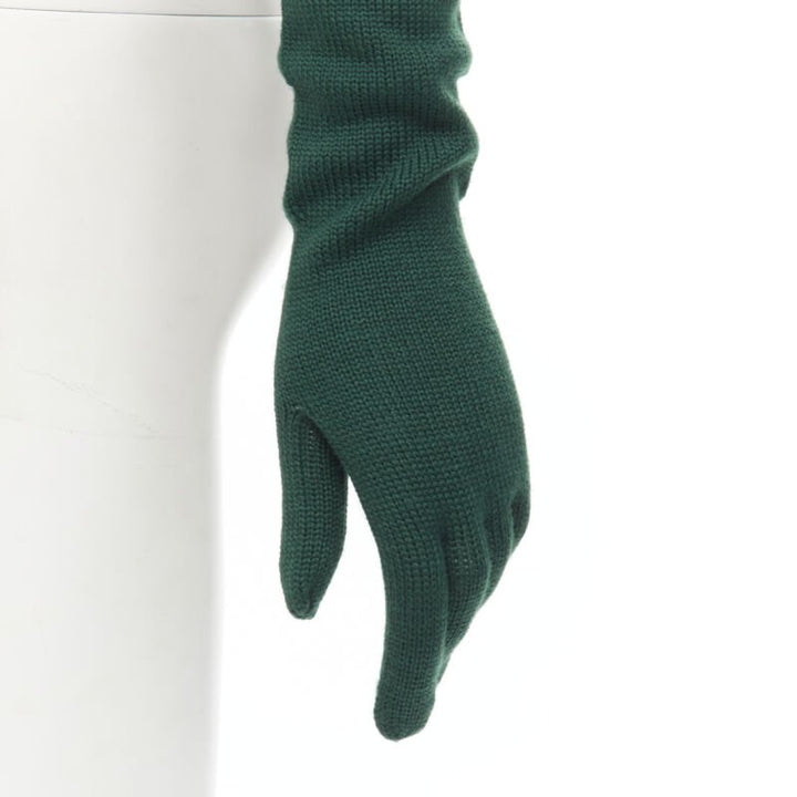 COMME DES GARCONS 1996 Vintage Runway green wool full opera gloves rare