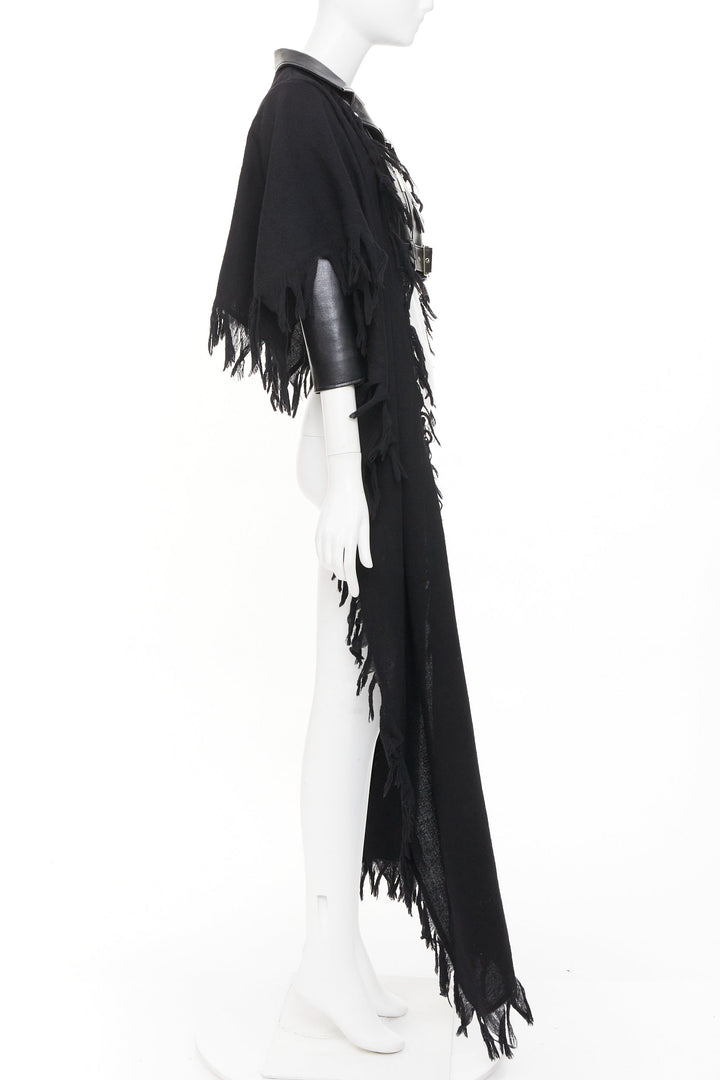 NOIR KEI NINOMIYA 2018 Runway Scarf faux leather crop avant garde biker jacket S