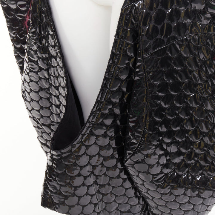 rare COMME DES GARCONS 2019 Runway PVC bubble quilted cutout pannier dress S