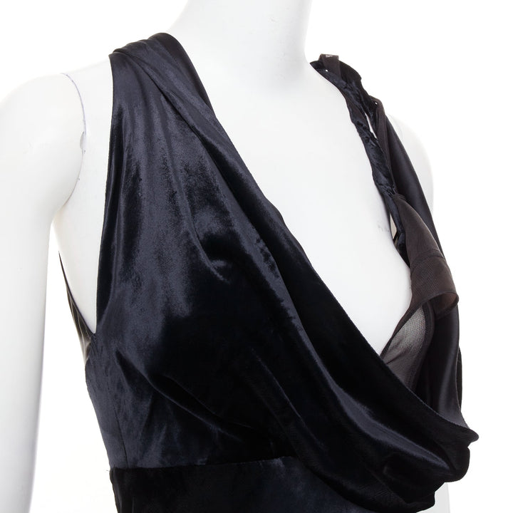 ALEXANDRE VAUTHIER COUTURE black velvet sheer panel mermaid gown