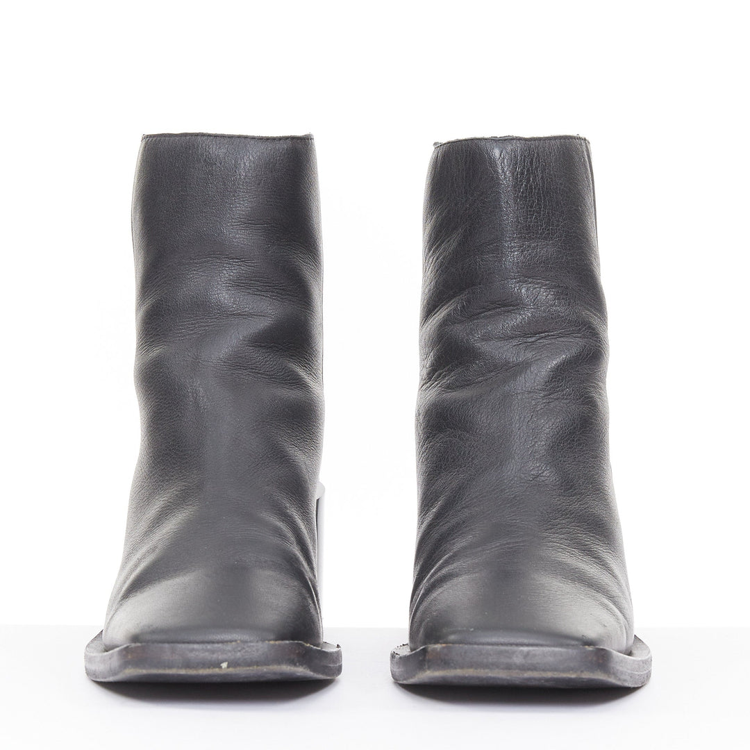 MM6 MAISON MARGIELA 2021 Anatomic black leather square toe ankle boots EU36 US6