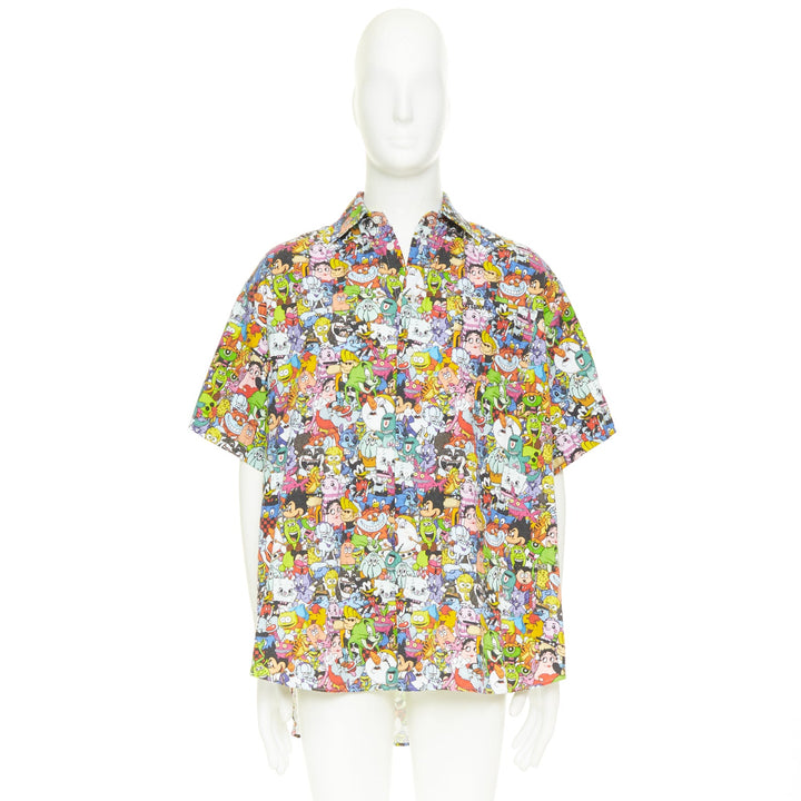VETEMENTS DEMNA 2020 Allover Monster Shirt print black logo oversized shirt S