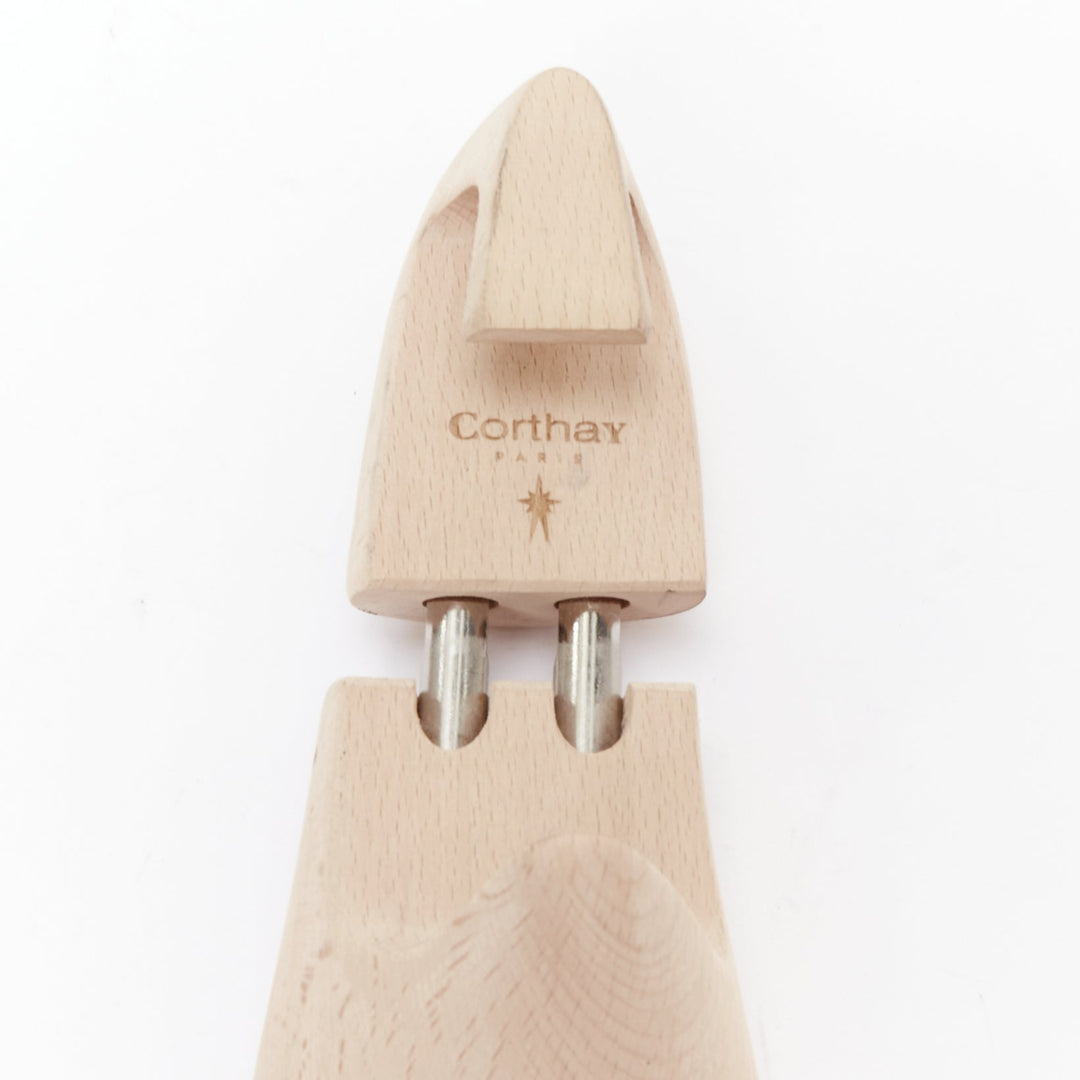 CORTHAY beige wooden logo shoe tree pair UK8 EU42